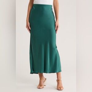 Vineyard Vines Satin Slip Skirt Charleston Green